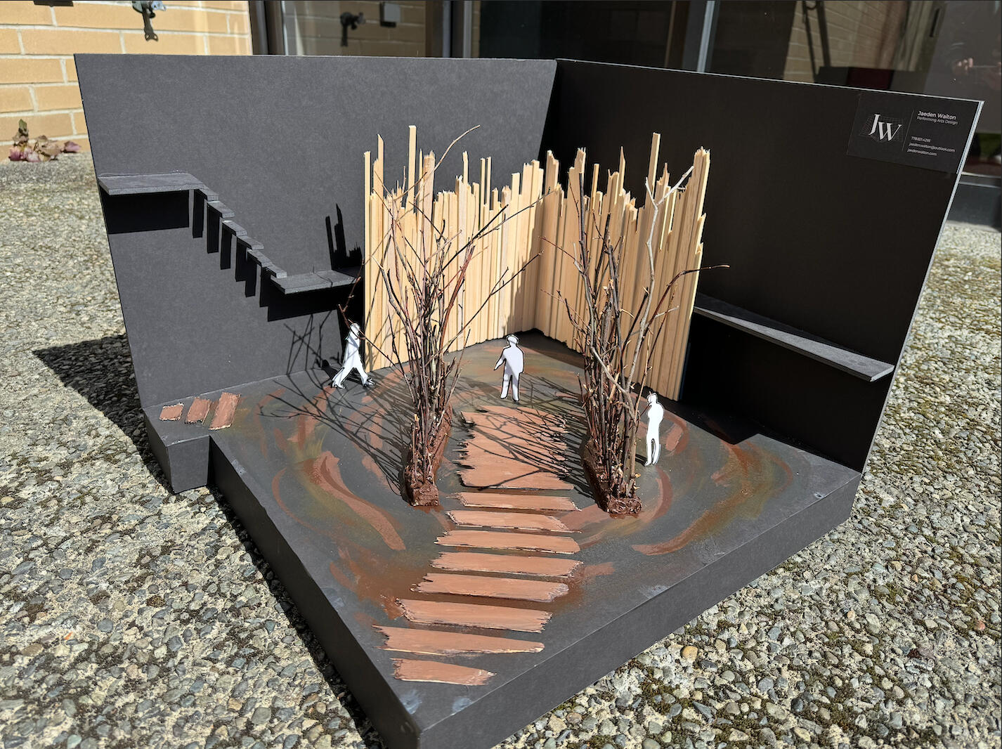 Fig. 1. Walton, Jaeden. Canadian Scenography and the Usage of Wood, 1⁄2” Scale Model. 2024.